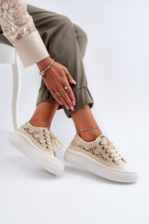 s krajkovými motivy Ležérní obuv Lee Cooper LCW-23-44-1620 béžové s krajkovými motivy Ležérní obuv Lee Cooper LCW-23-44-1620 béžové