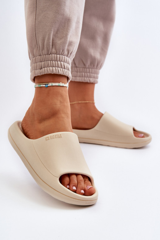 Moteriškos šlepetės Big Star smėlio...