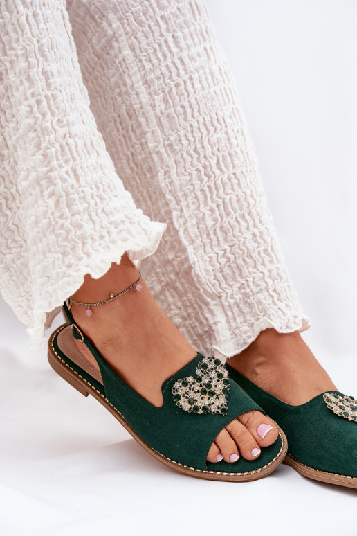 Dámské sandály  se srdíčkym S.Barski KV27-018 zelené Dámské sandály  se srdíčkym S.Barski KV27-018 zelené