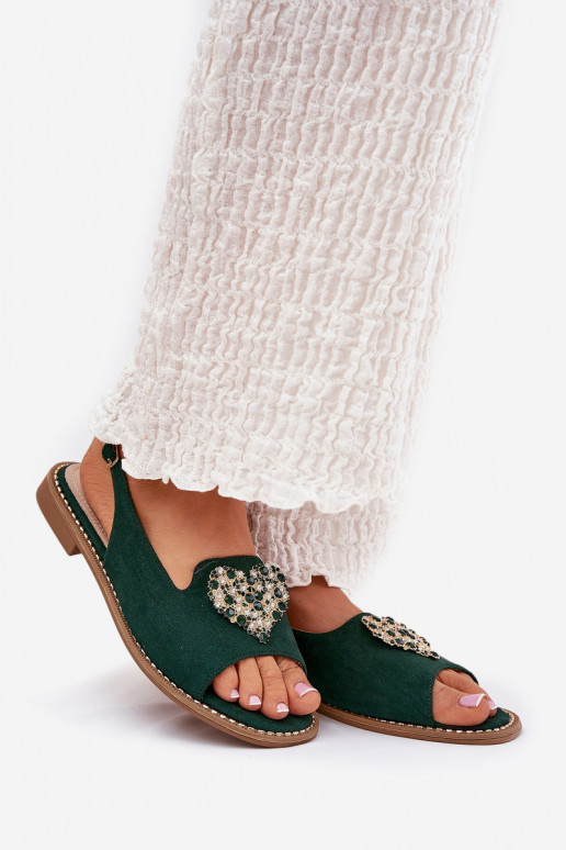 Dámské sandály  se srdíčkym S.Barski KV27-018 zelené Dámské sandály  se srdíčkym S.Barski KV27-018 zelené