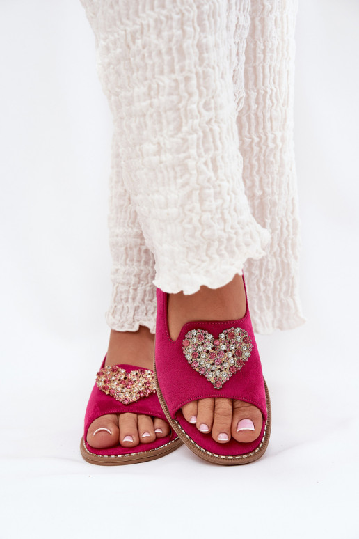 Dámské sandály  se srdíčkym S.Barski KV27-018 růžová Dámské sandály  se srdíčkym S.Barski KV27-018 růžová