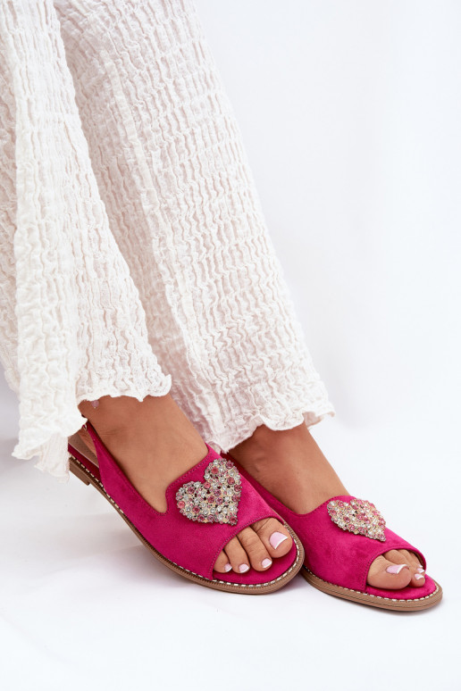 Dámské sandály  se srdíčkym S.Barski KV27-018 růžová Dámské sandály  se srdíčkym S.Barski KV27-018 růžová