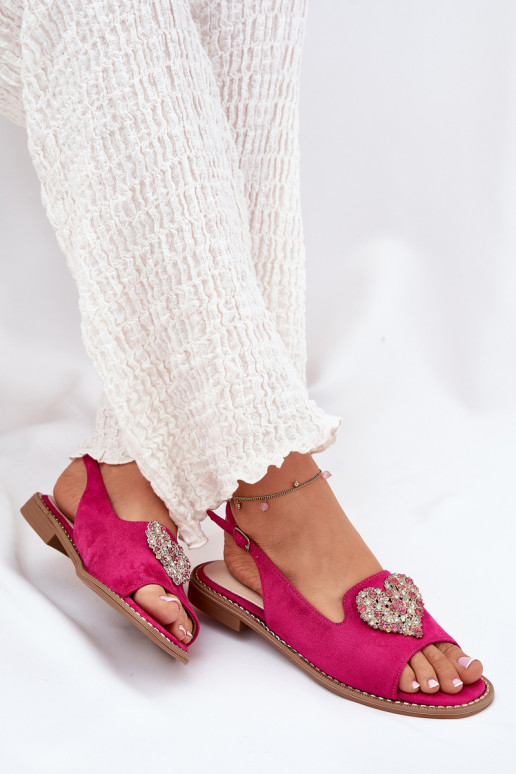 Dámské sandály  se srdíčkym S.Barski KV27-018 růžová Dámské sandály  se srdíčkym S.Barski KV27-018 růžová