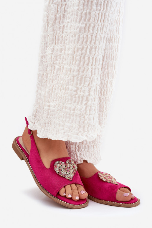 Dámské sandály  se srdíčkym S.Barski KV27-018 růžová Dámské sandály  se srdíčkym S.Barski KV27-018 růžová