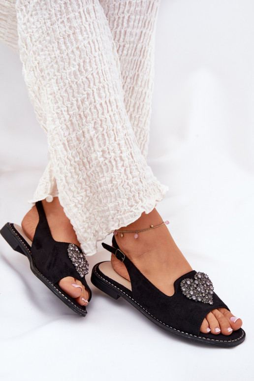 Dámské sandály  se srdíčkym S.Barski KV27-018 Černé Dámské sandály  se srdíčkym S.Barski KV27-018 Černé