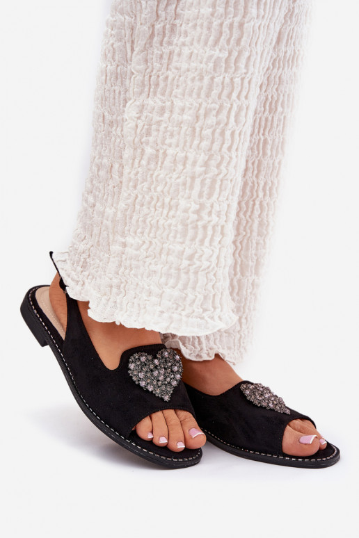 Dámské sandály  se srdíčkym S.Barski KV27-018 Černé Dámské sandály  se srdíčkym S.Barski KV27-018 Černé