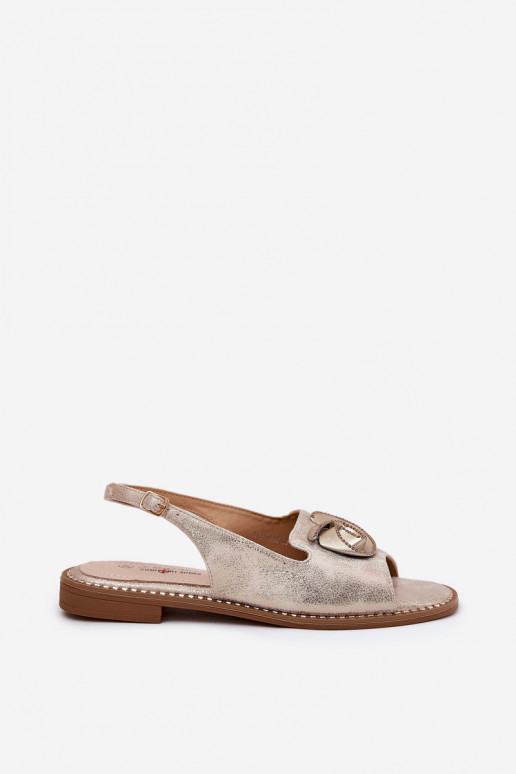 se třpytkami Dámské sandály s ornamenty S.Barski KV51-006 zlaté barvy se třpytkami Dámské sandály s ornamenty S.Barski KV51-006 zlaté barvy