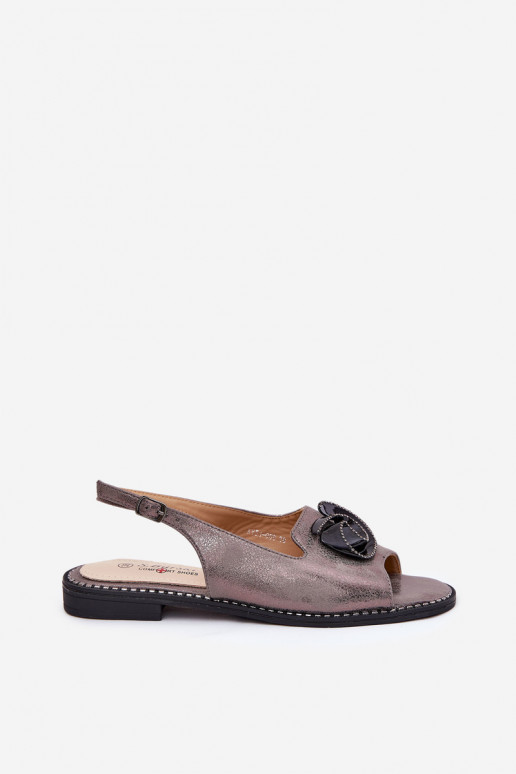 se třpytkami Dámské sandály s ornamenty S.Barski KV51-006 šedá se třpytkami Dámské sandály s ornamenty S.Barski KV51-006 šedá