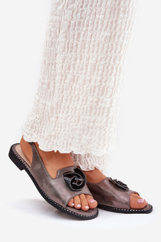 se třpytkami Dámské sandály s ornamenty S.Barski KV51-006 šedá se třpytkami Dámské sandály s ornamenty S.Barski KV51-006 šedá