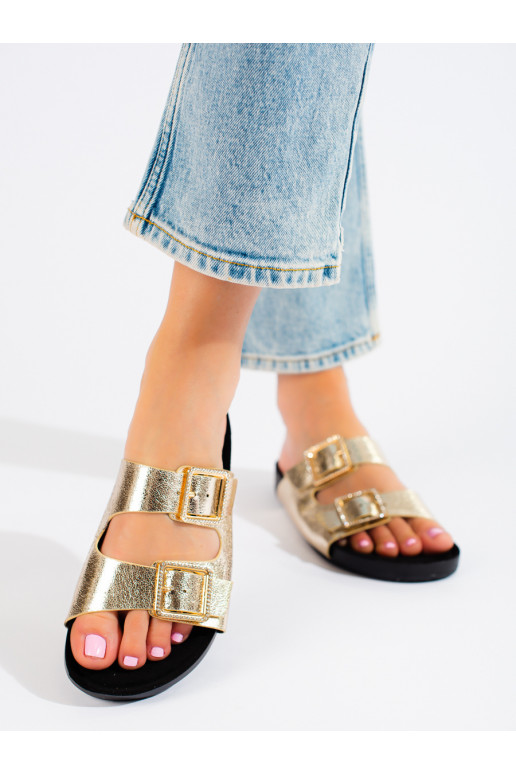 zlaté barvy Pantofle 