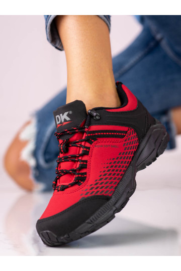 Trekingové boty s masivním podpatkem DK červené