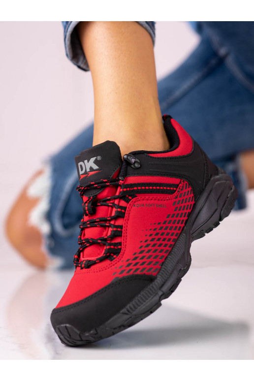 Trekingové boty s masivním podpatkem DK červené Trekingové boty s masivním podpatkem DK červené