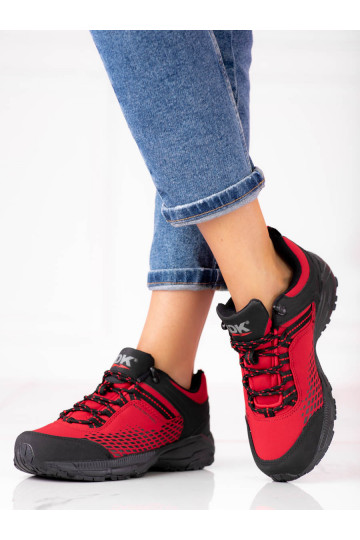 Trekingové boty s masivním podpatkem DK červené 2