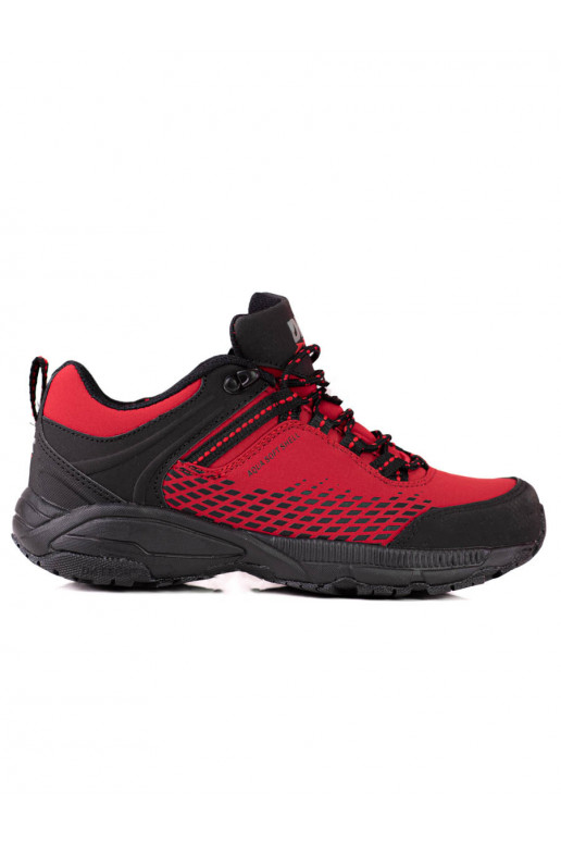 Trekingové boty s masivním podpatkem DK červené Trekingové boty s masivním podpatkem DK červené