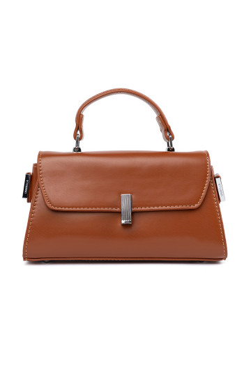 hnědá kabelka na ramie z rączką