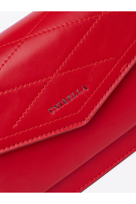 Červená Elegantní kabelkaz rączką i paskiem