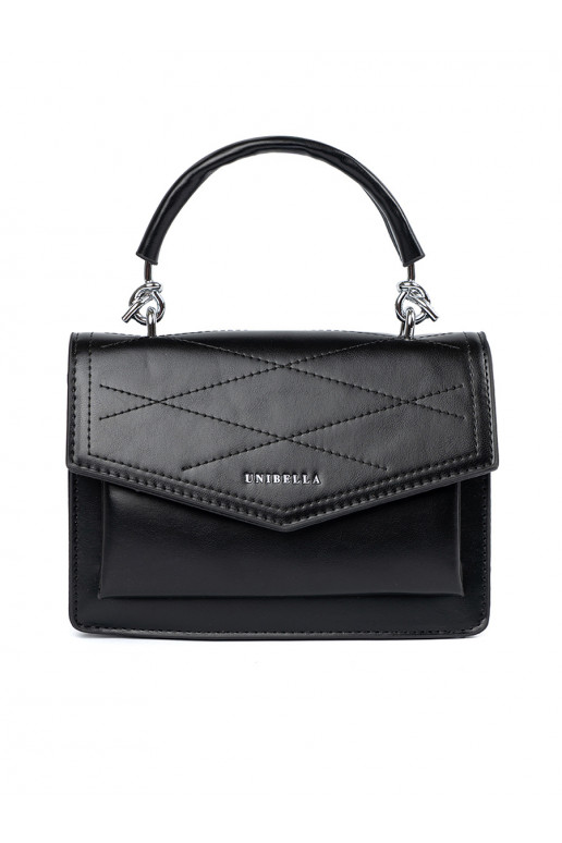 černá Elegantní kabelkaz rączką i paskiem