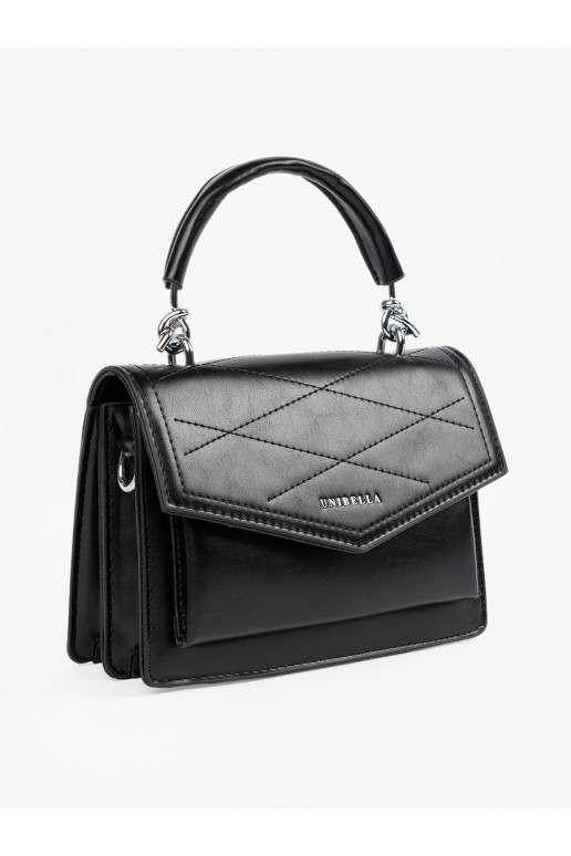 černá Elegantní kabelkaz rączką i paskiem