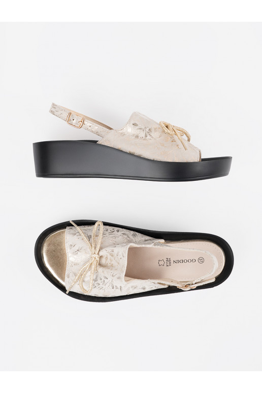 slonová kost sandály  ze skórzaną wkładką slonová kost sandály  ze skórzaną wkładką