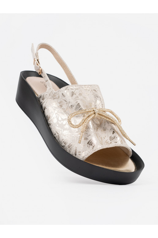 slonová kost sandály  ze skórzaną wkładką slonová kost sandály  ze skórzaną wkładką