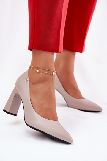 Elegantní styl Obuv Na Słupkowym Obcasie Vinceza 62221 šedá