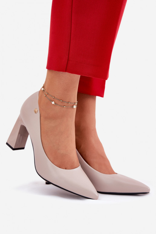 Elegantní styl Obuv Na Słupkowym Obcasie Vinceza 62221 šedá Elegantní styl Obuv Na Słupkowym Obcasie Vinceza 62221 šedá