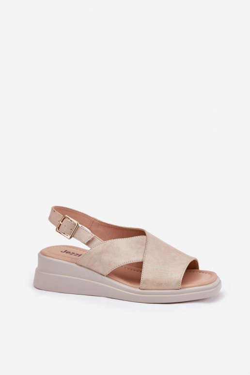 Dámské sandály  z ekologické kůže zlaté barvy Quilara Dámské sandály  z ekologické kůže zlaté barvy Quilara