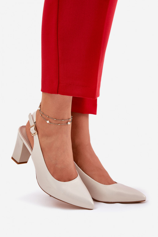 Obuv s podpatky Sergio Leone SK162 perleťové  Obuv s podpatky Sergio Leone SK162 perleťové