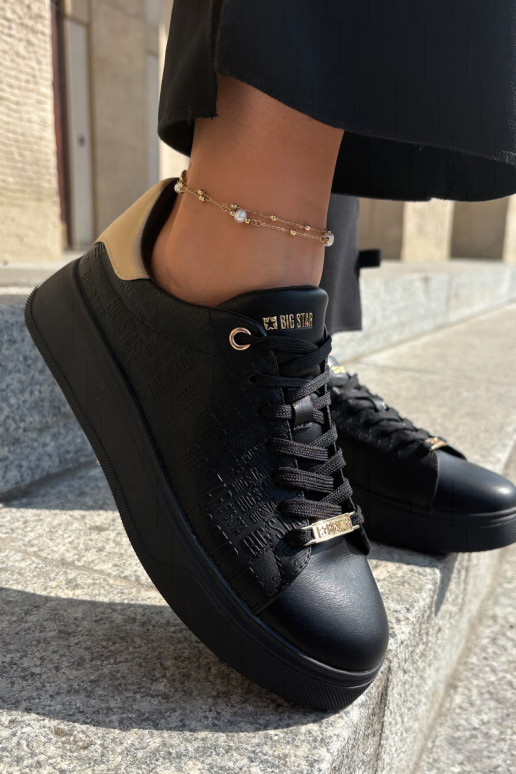 Tenisky  z ekologické kůže Big Star RR274257 Černé Tenisky  z ekologické kůže Big Star RR274257 Černé