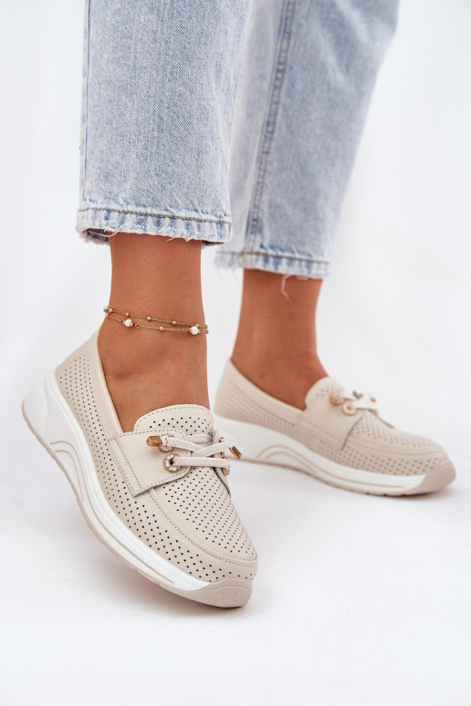 boty  s platformou Artiker 56C2102 béžové  boty  s platformou Artiker 56C2102 béžové