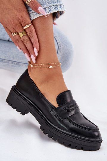 Dámské mokasíny z ekologické kůže Černé Enticca