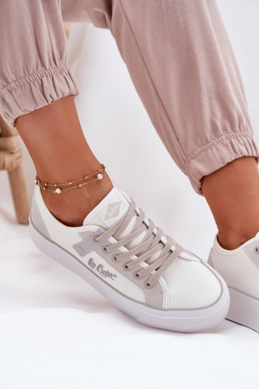 Ležérní obuv s platformou Lee Cooper LCW-25-31-3479L Bílá-šedá Ležérní obuv s platformou Lee Cooper LCW-25-31-3479L Bílá-šedá
