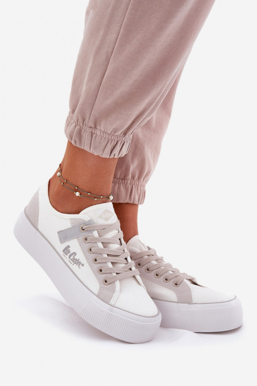 Ležérní obuv s platformou Lee Cooper LCW-25-31-3479L Bílá-šedá Ležérní obuv s platformou Lee Cooper LCW-25-31-3479L Bílá-šedá