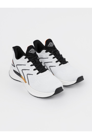 Bílá-Černé sportovní obuv z pomarańczowym elementem 2