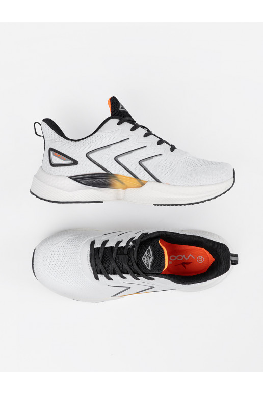 Bílá-Černé sportovní obuv z pomarańczowym elementem Bílá-Černé sportovní obuv z pomarańczowym elementem