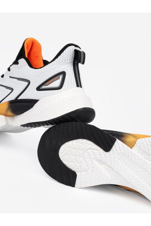 Bílá-Černé sportovní obuv z pomarańczowym elementem Bílá-Černé sportovní obuv z pomarańczowym elementem
