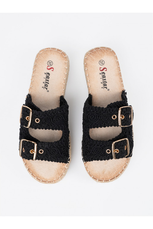 Pantofle Černé  s platformou  Pantofle Černé  s platformou