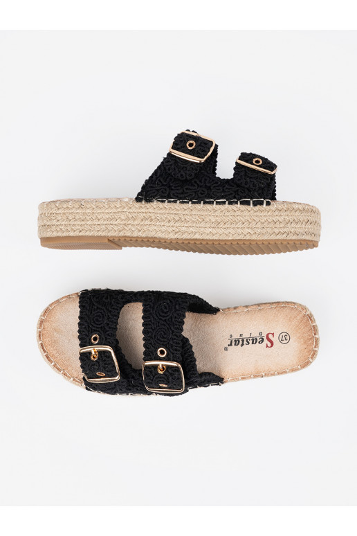 Pantofle Černé  s platformou  Pantofle Černé  s platformou