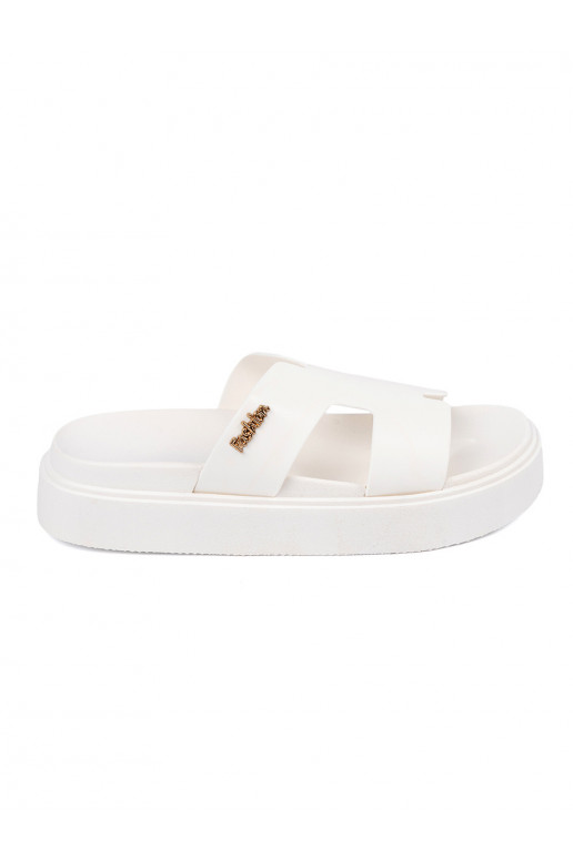 Pantofle  bílé s platformou Pantofle  bílé s platformou