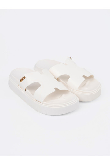 Pantofle  bílé s platformou 2