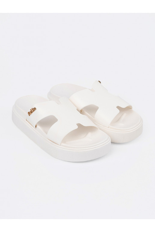 Pantofle  bílé s platformou Pantofle  bílé s platformou