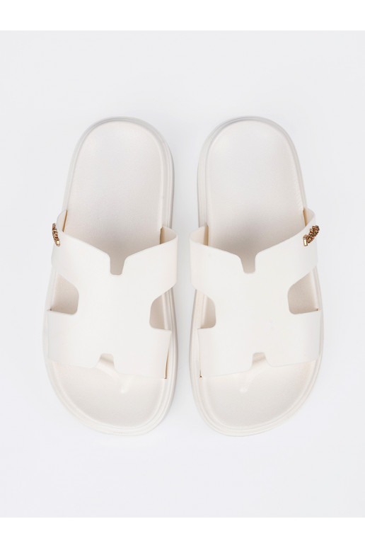 Pantofle  bílé s platformou Pantofle  bílé s platformou