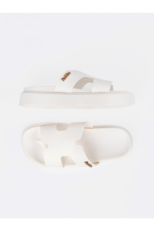 Pantofle  bílé s platformou Pantofle  bílé s platformou