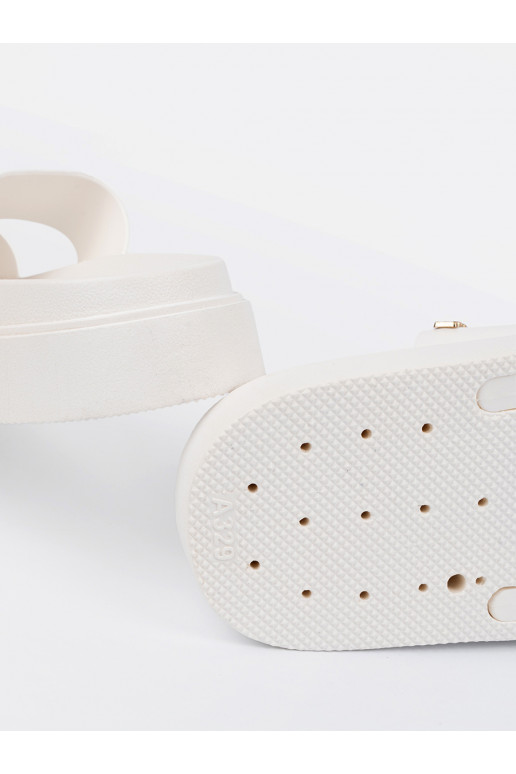 Pantofle  bílé s platformou Pantofle  bílé s platformou