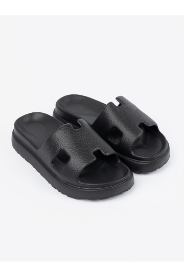 Pantofle  s platformou Černé 2