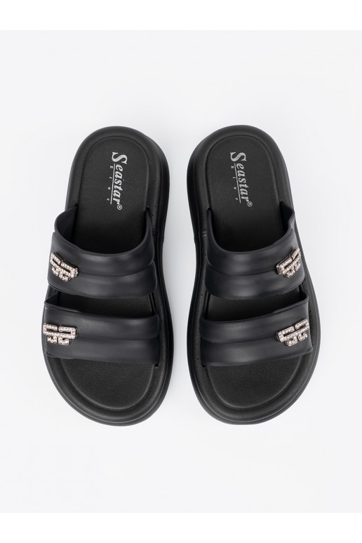 Černé Pantofle  s platformou Černé Pantofle  s platformou