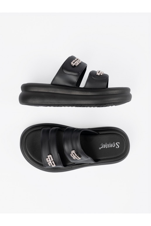 Černé Pantofle  s platformou Černé Pantofle  s platformou