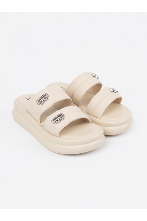 slonová kost Pantofle  s platformou slonová kost Pantofle  s platformou