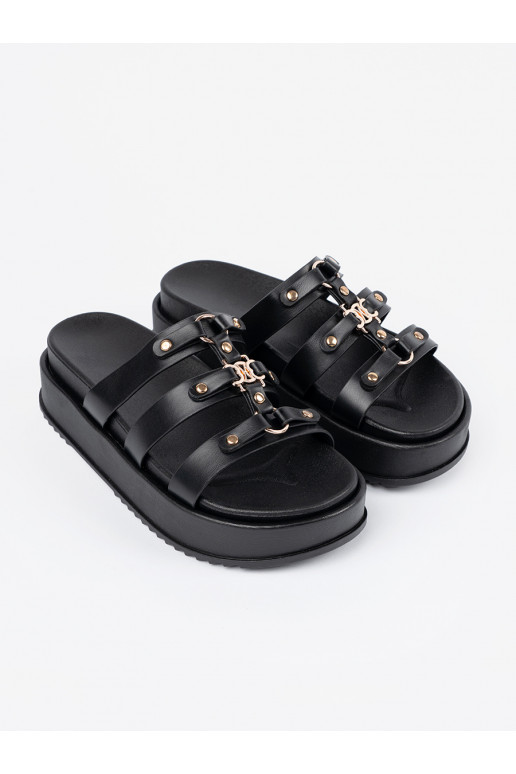 Pantofle  s platformou Černé Pantofle  s platformou Černé