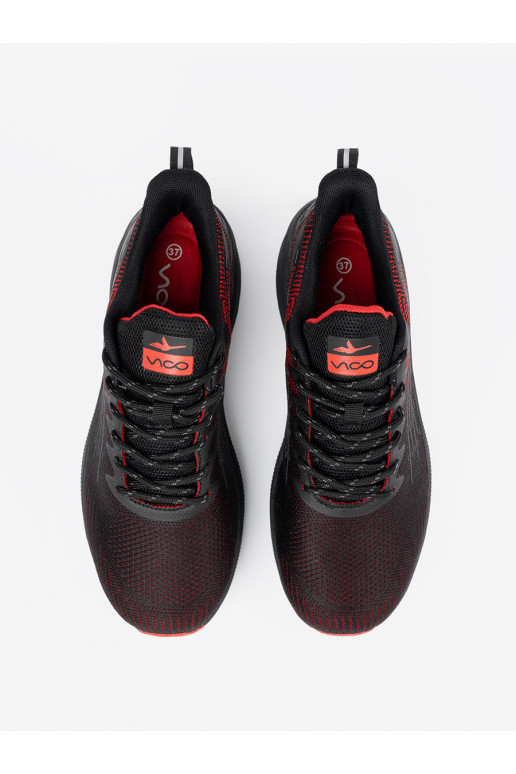 Černé a-červené sportovní obuv do biegania